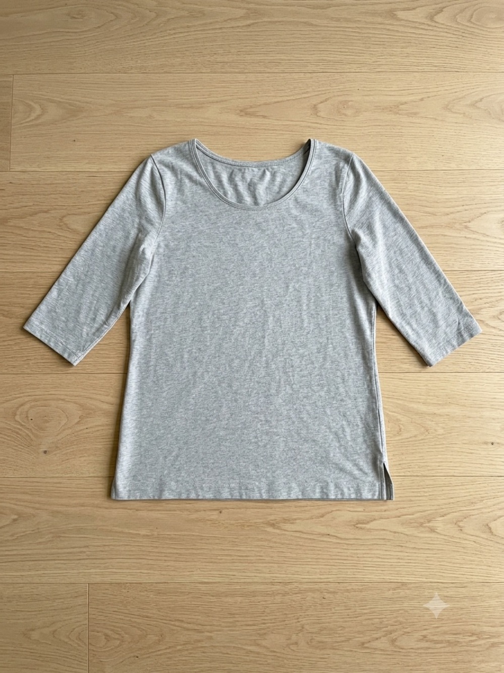Denim&Co Heather Gray Cutout Sleeve Top | Size Medium